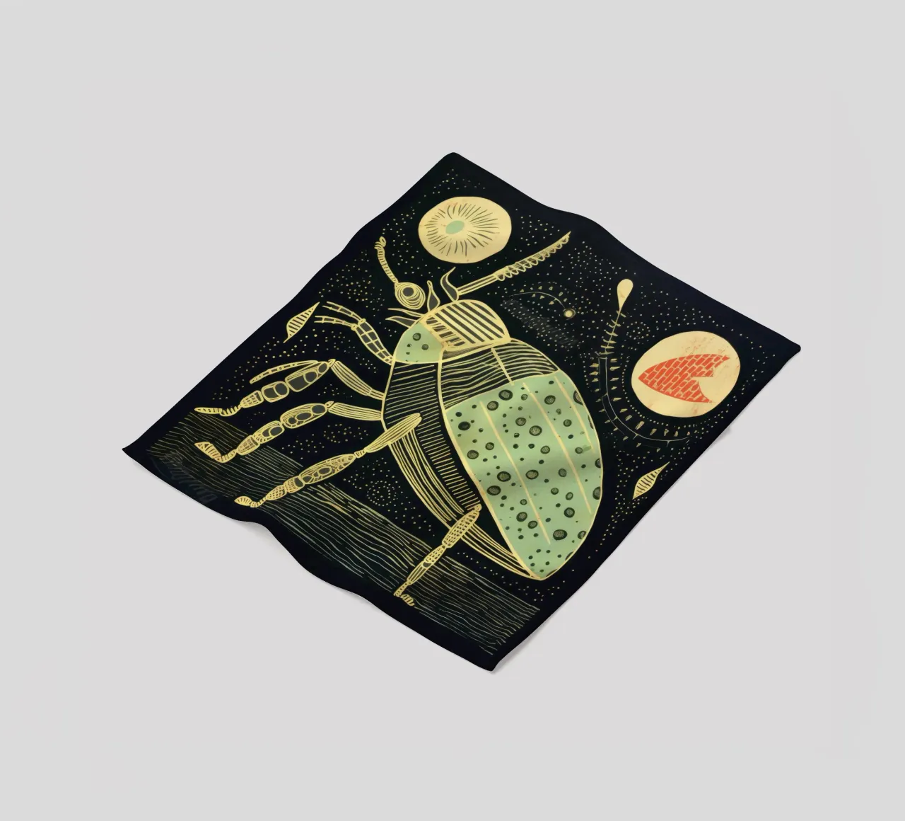 Scarafaggio verde 2 coperta in pile da Minimal Animal Art