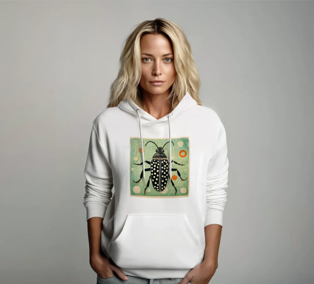 Cafard vert sweat à capuche de Minimal Animal Art