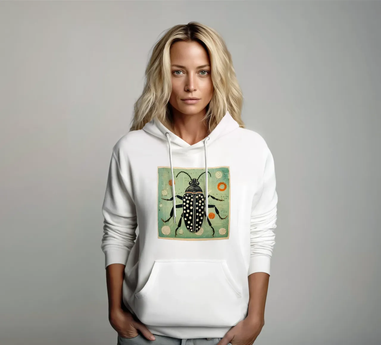 Grüne Kakerlake 3 Hoodie von Minimal Animal Art