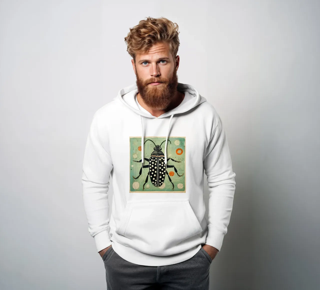 Grüne Kakerlake 3 Hoodie von Minimal Animal Art