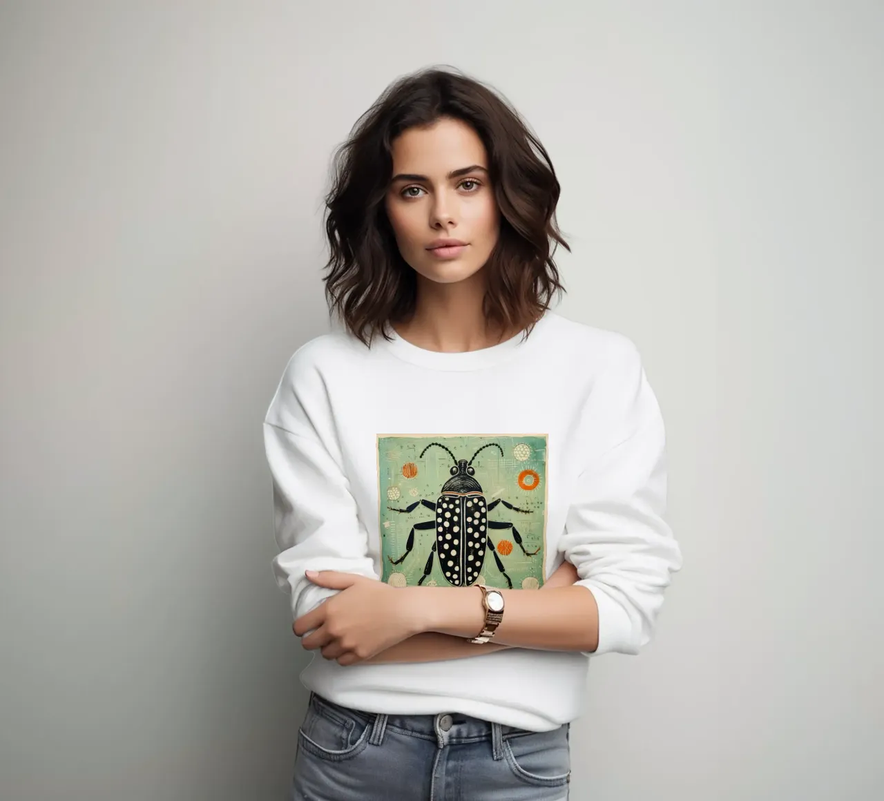 Cafard vert 3 sweat de Minimal Animal Art