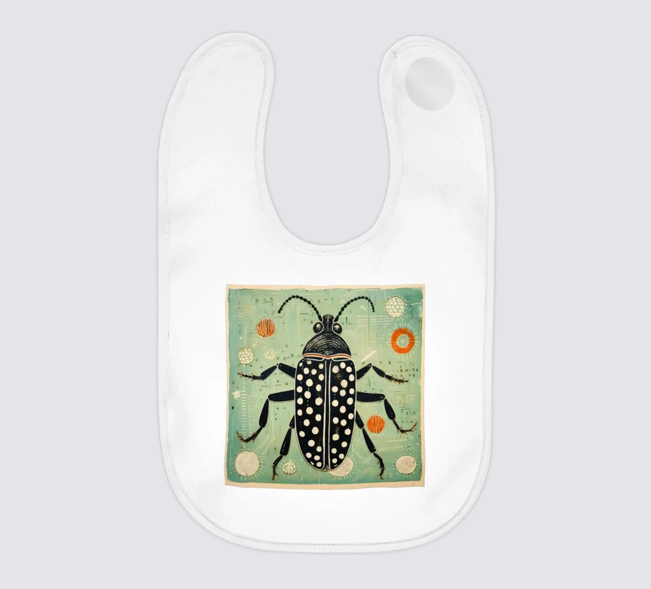 Scarafaggio verde 3 bavaglino da Minimal Animal Art