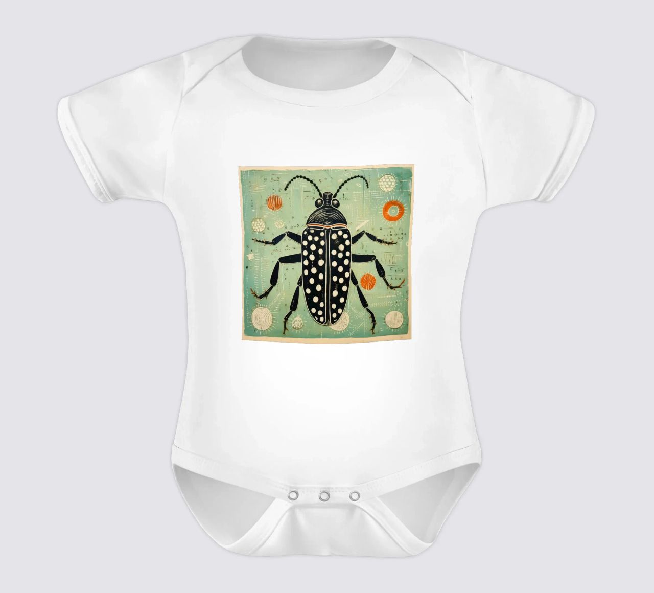 Cucaracha verde 3 body de bebé de Minimal Animal Art