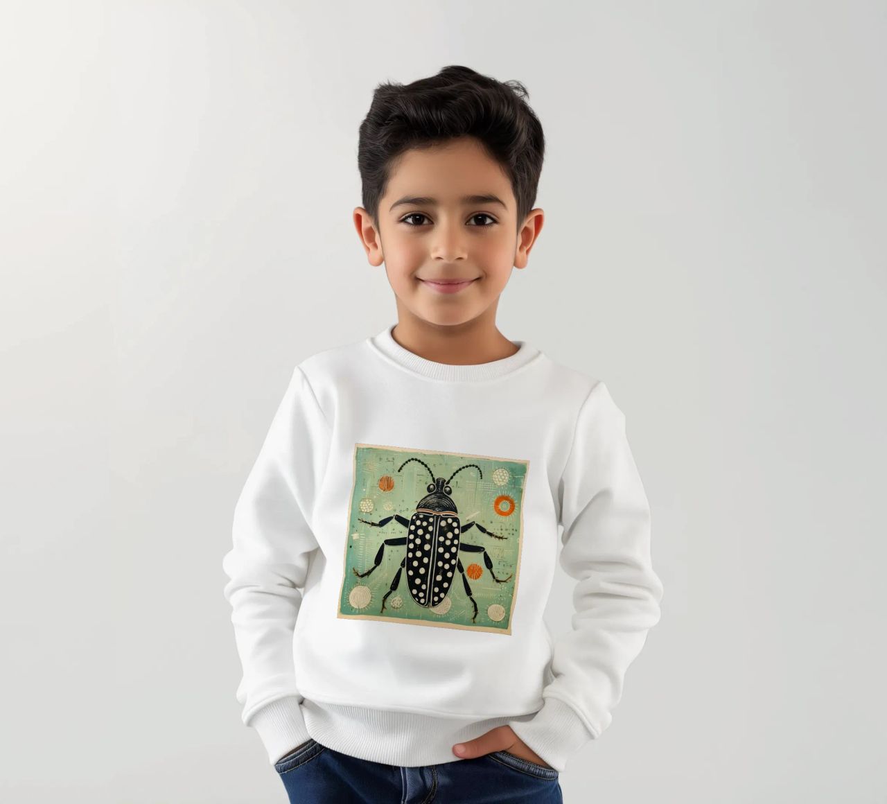 Cucaracha verde 3 sudadera para niño de Minimal Animal Art