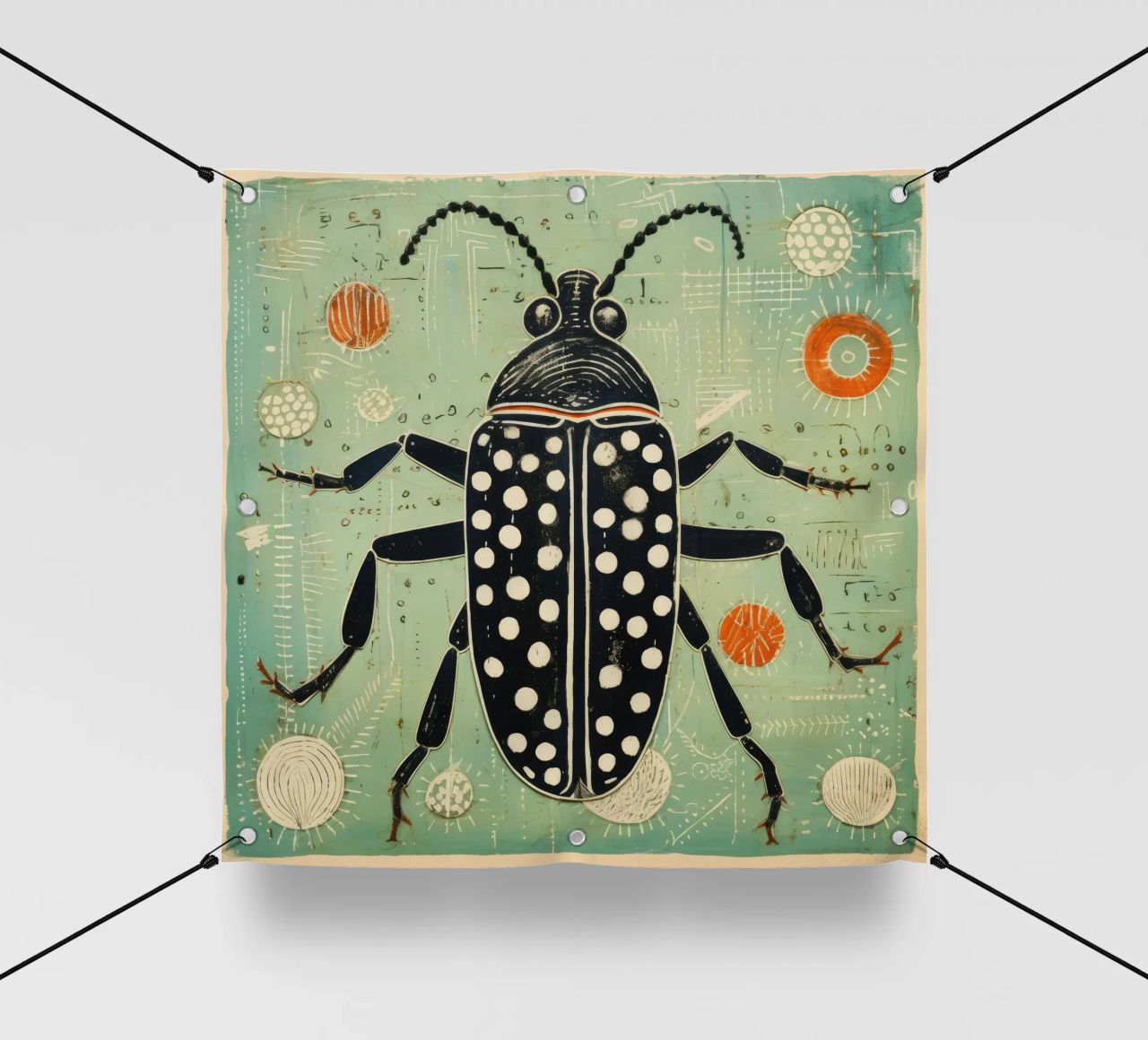 Scarafaggio verde 3 telo in pvc da Minimal Animal Art
