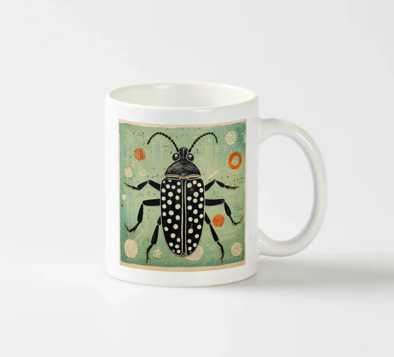 Grüne Kakerlake 3 Keramik Tasse von Minimal Animal Art
