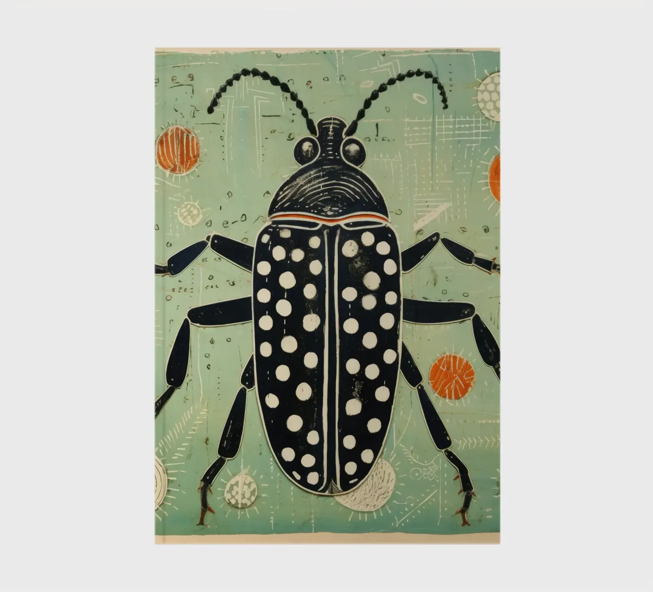 Green Cockroach 3 notebook by Minimal Animal Art