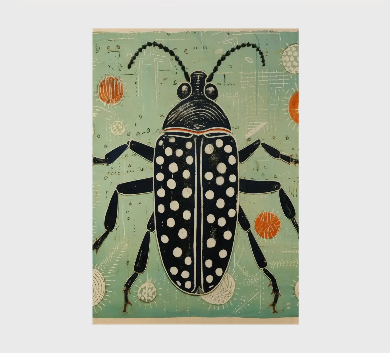 Green Cockroach 3 notebook by Minimal Animal Art