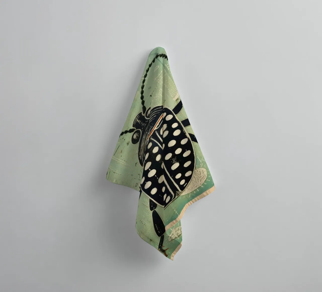 Scarafaggio verde 3 asciugamano da bagno da Minimal Animal Art