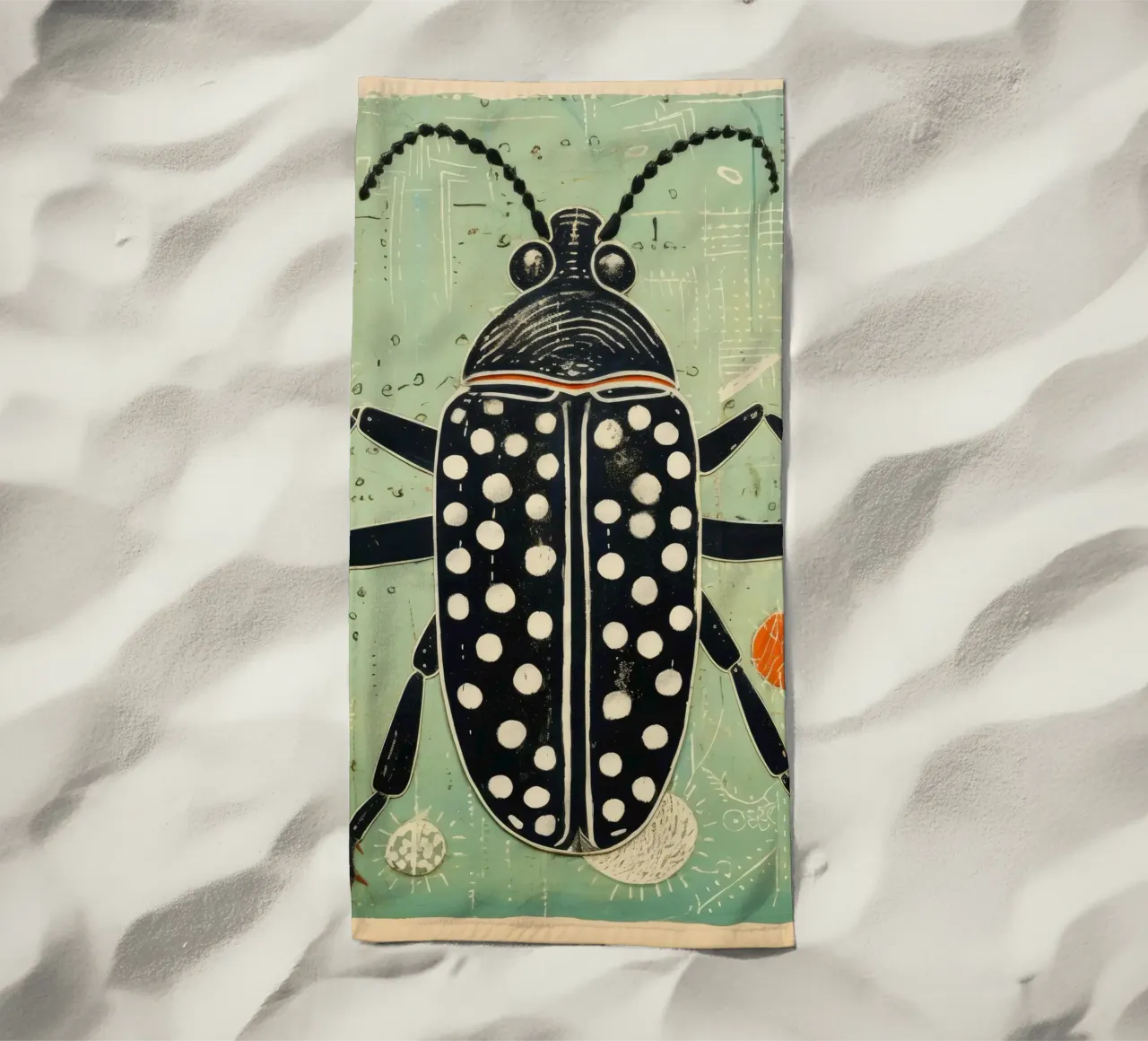 Cucaracha verde 3 toalla de playa de Minimal Animal Art