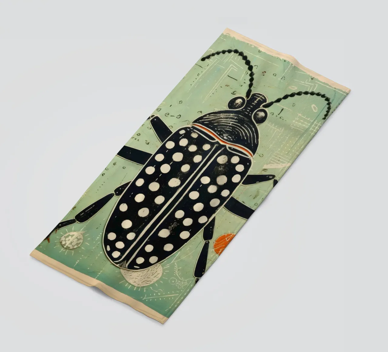 Cucaracha verde 3 toalla de playa de Minimal Animal Art
