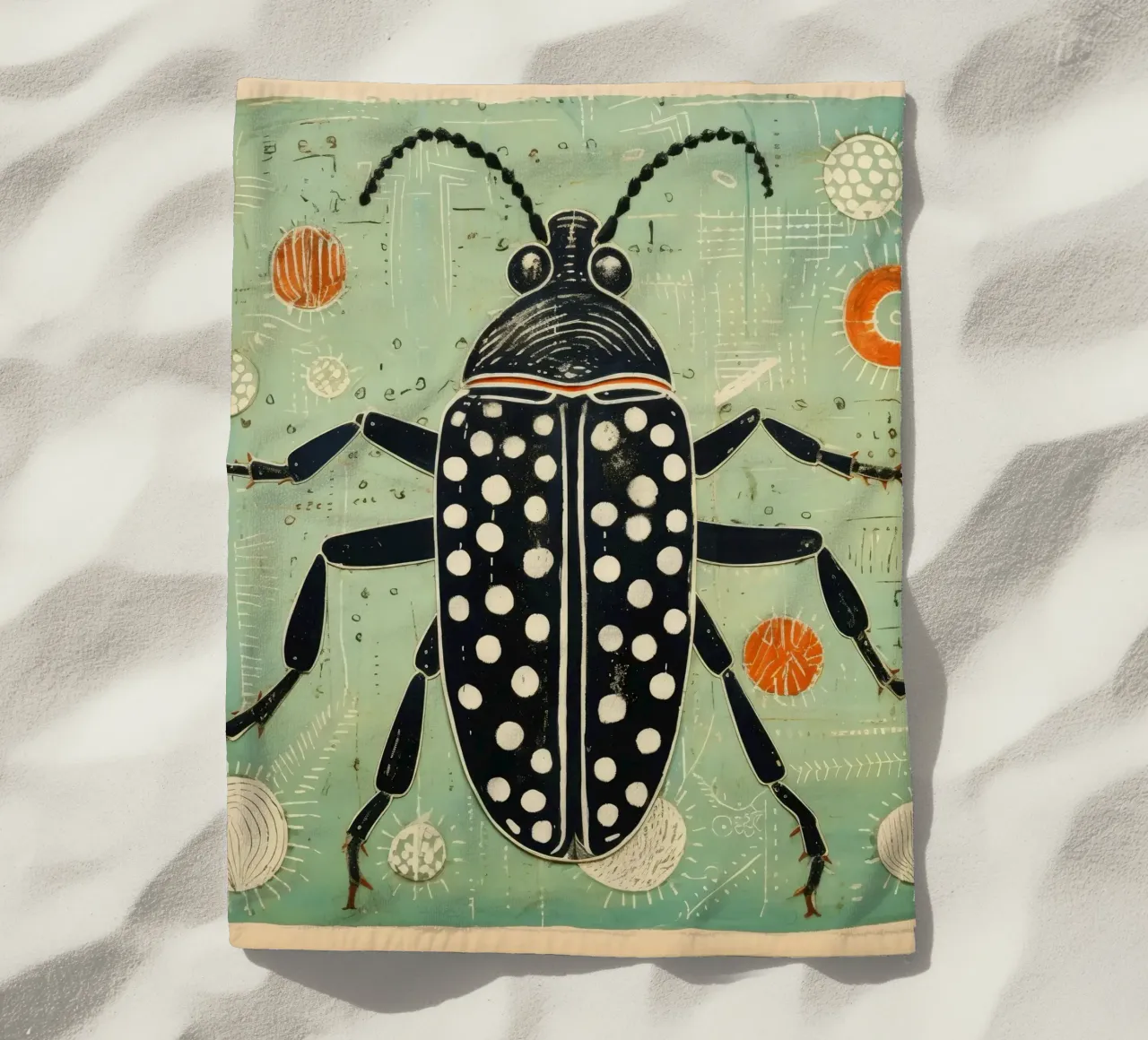 Cucaracha verde 3 toalla de playa de Minimal Animal Art