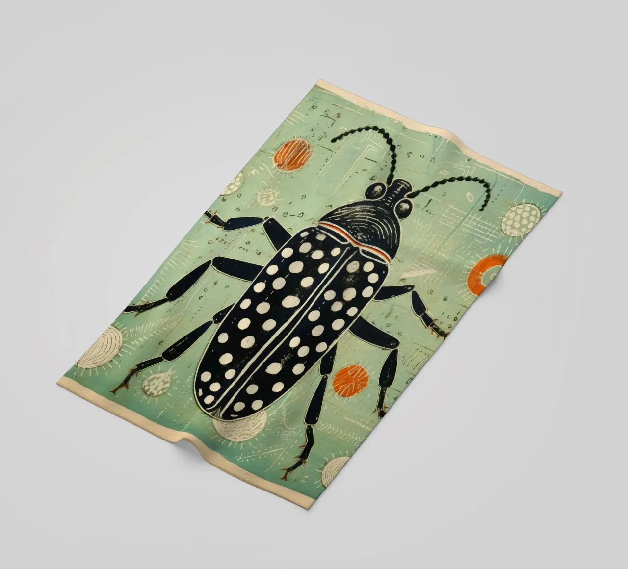 Cucaracha verde 3 toalla de playa de Minimal Animal Art