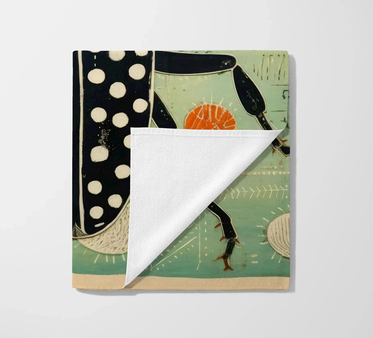 Scarafaggio verde 3 telo mare da Minimal Animal Art