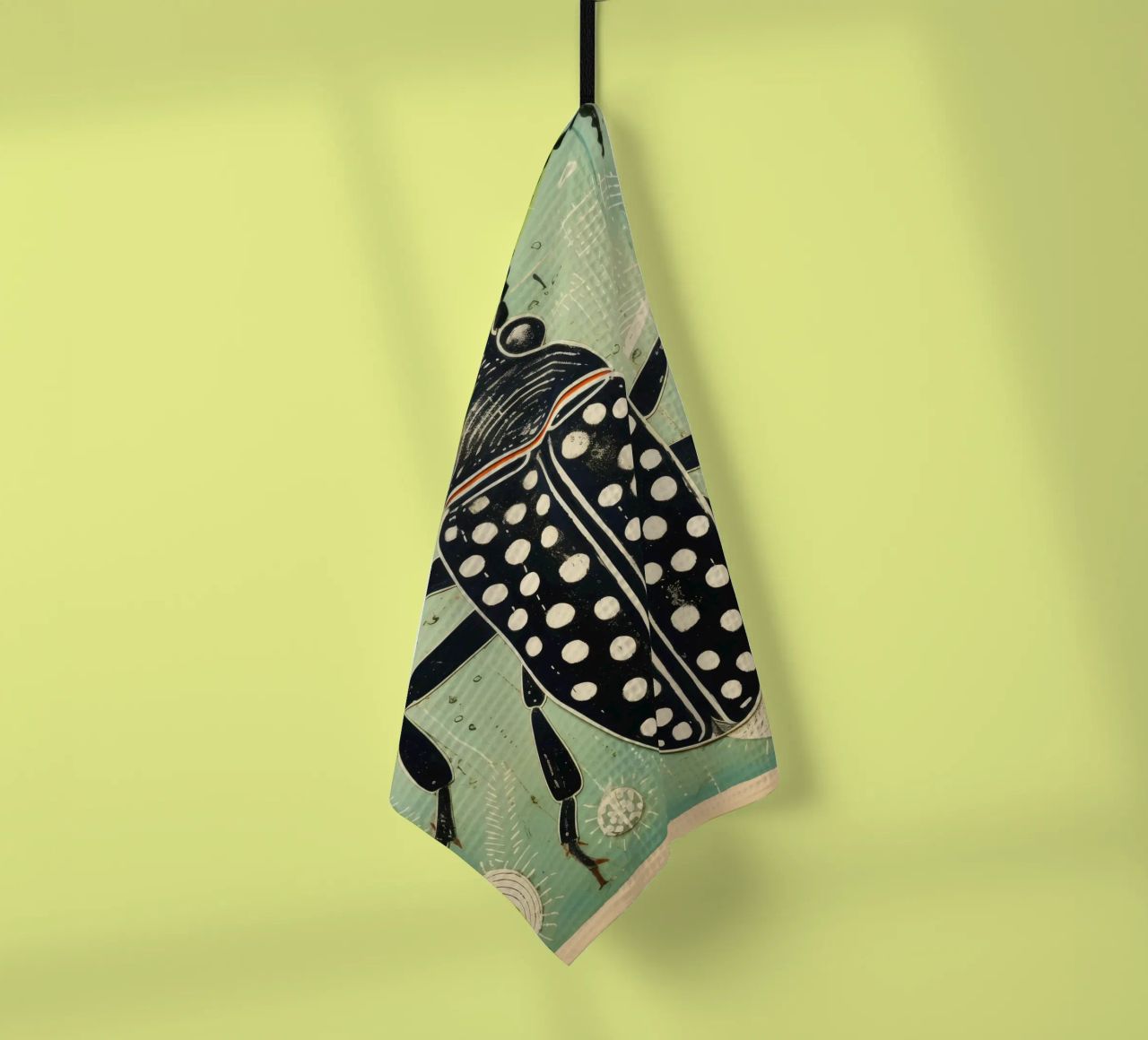 Cafard vert 3 torchon de Minimal Animal Art