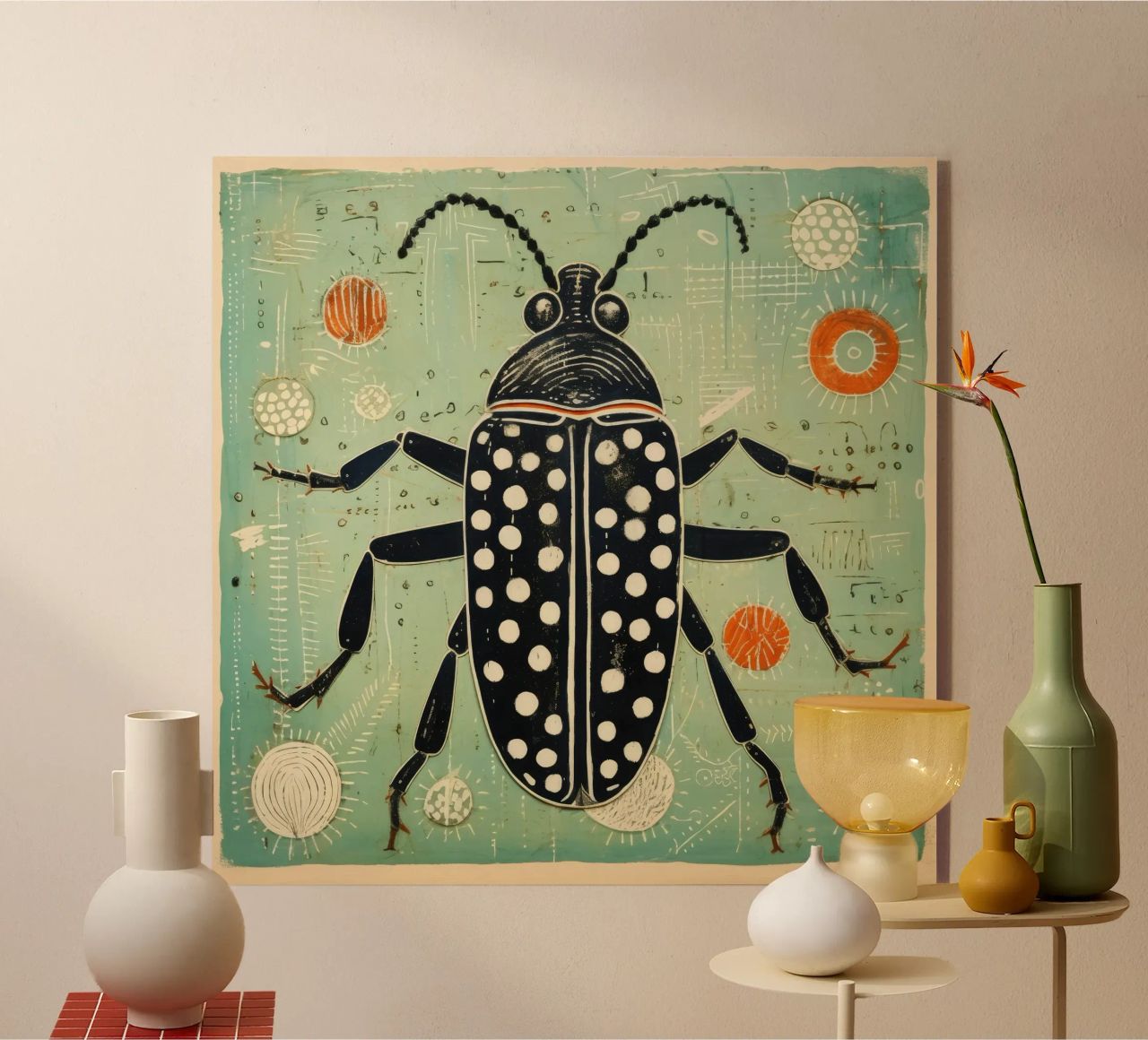 Cucaracha verde 3 metacrilato de Minimal Animal Art
