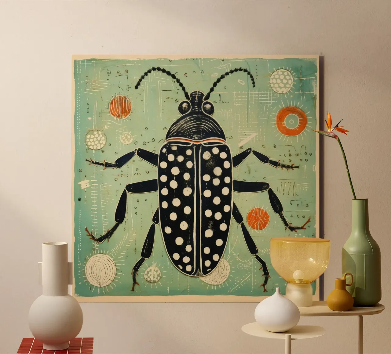 Cucaracha verde 3 aluminio dibond de Minimal Animal Art