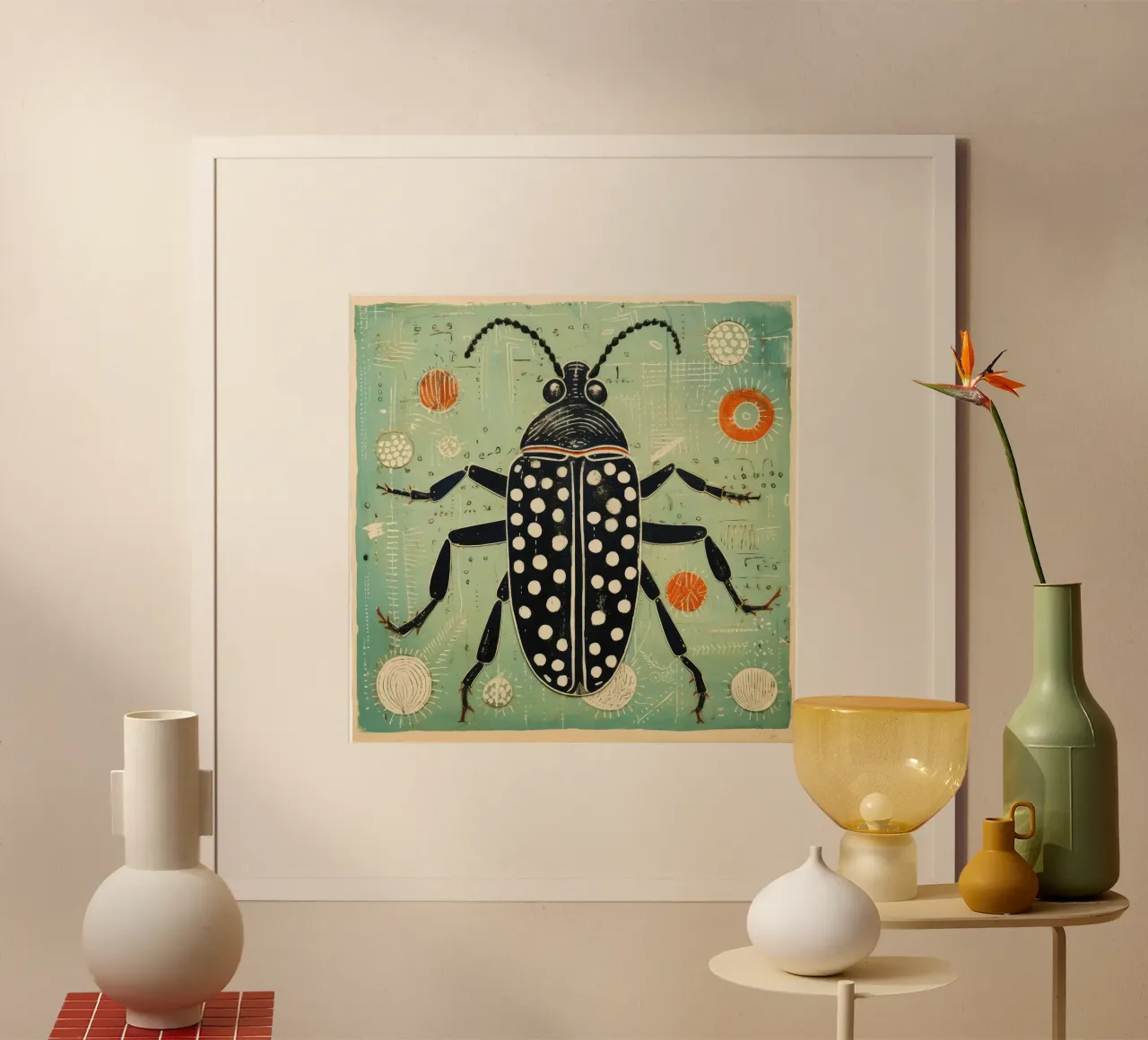 Grüne Kakerlake 3 Poster von Minimal Animal Art