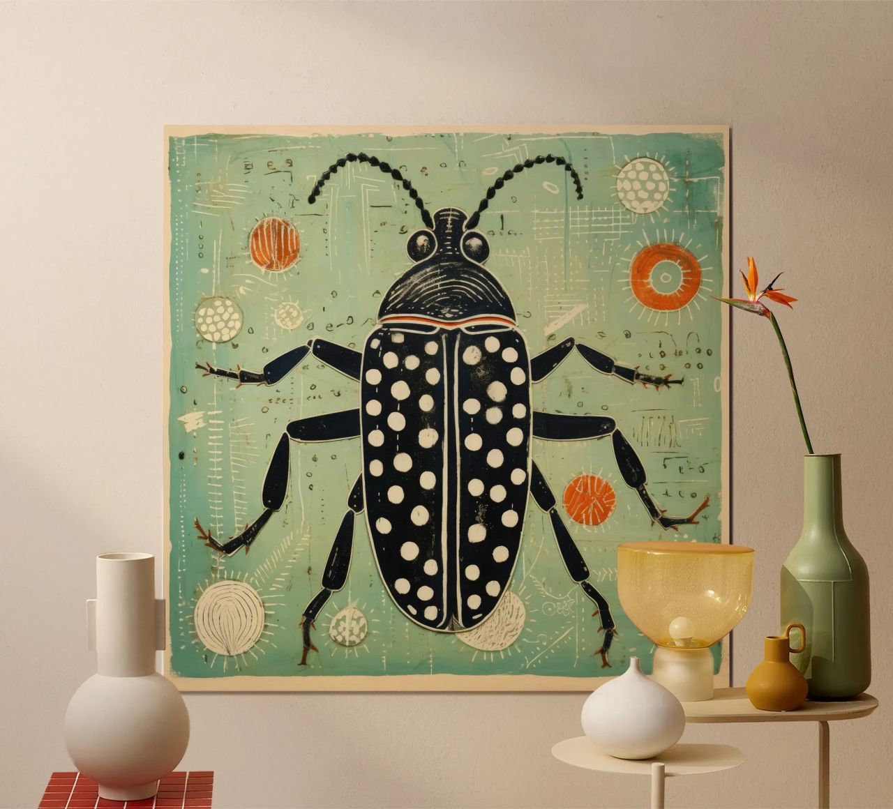 Scarafaggio verde 3 poster da Minimal Animal Art