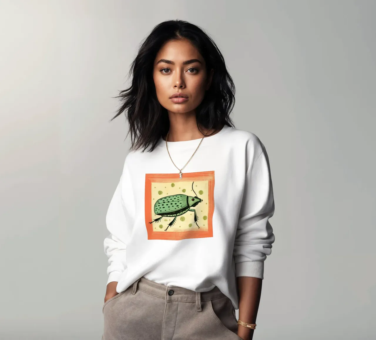 Cucaracha verde 4 sudadera de Minimal Animal Art