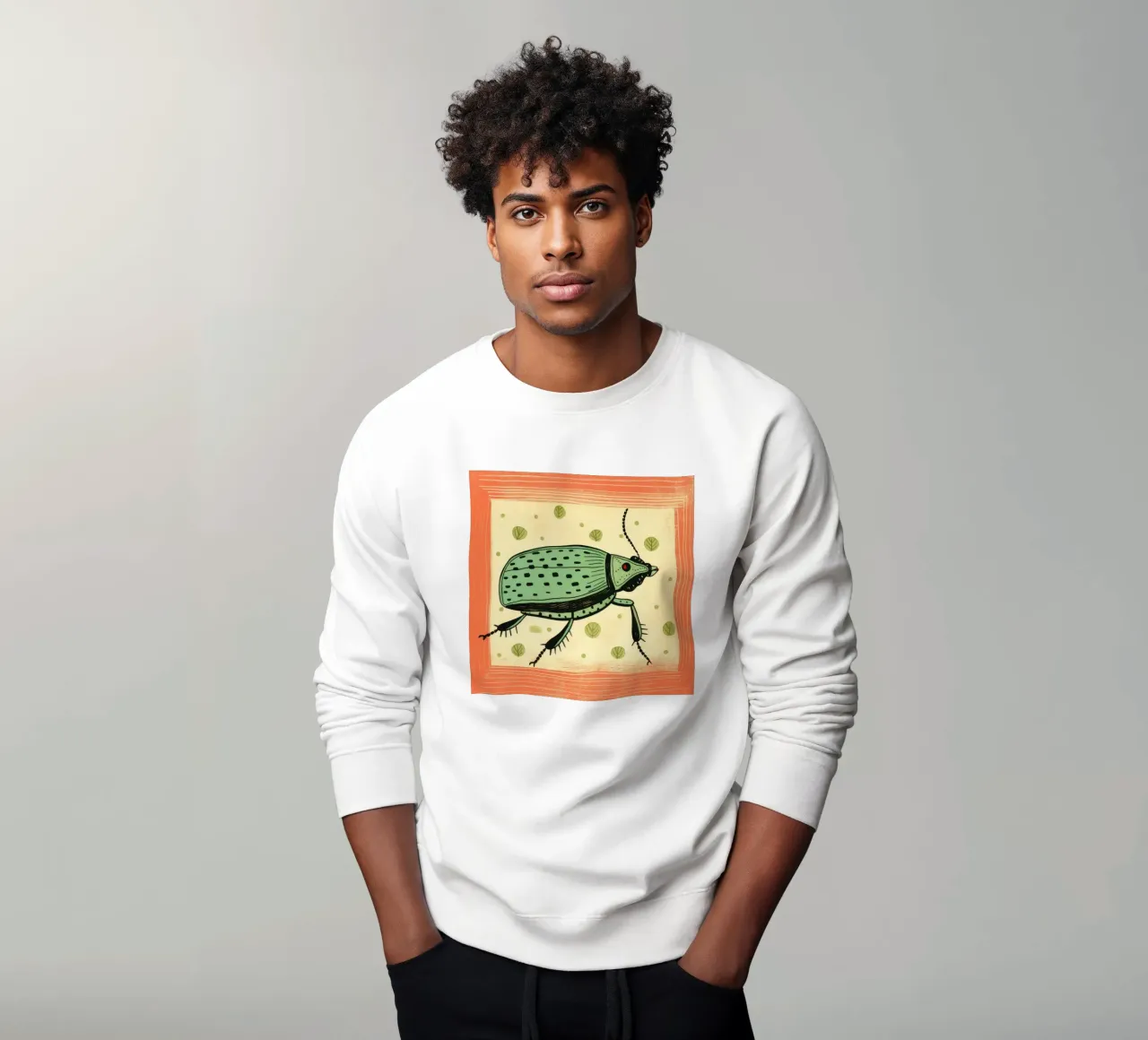 Cucaracha verde 4 sudadera de Minimal Animal Art