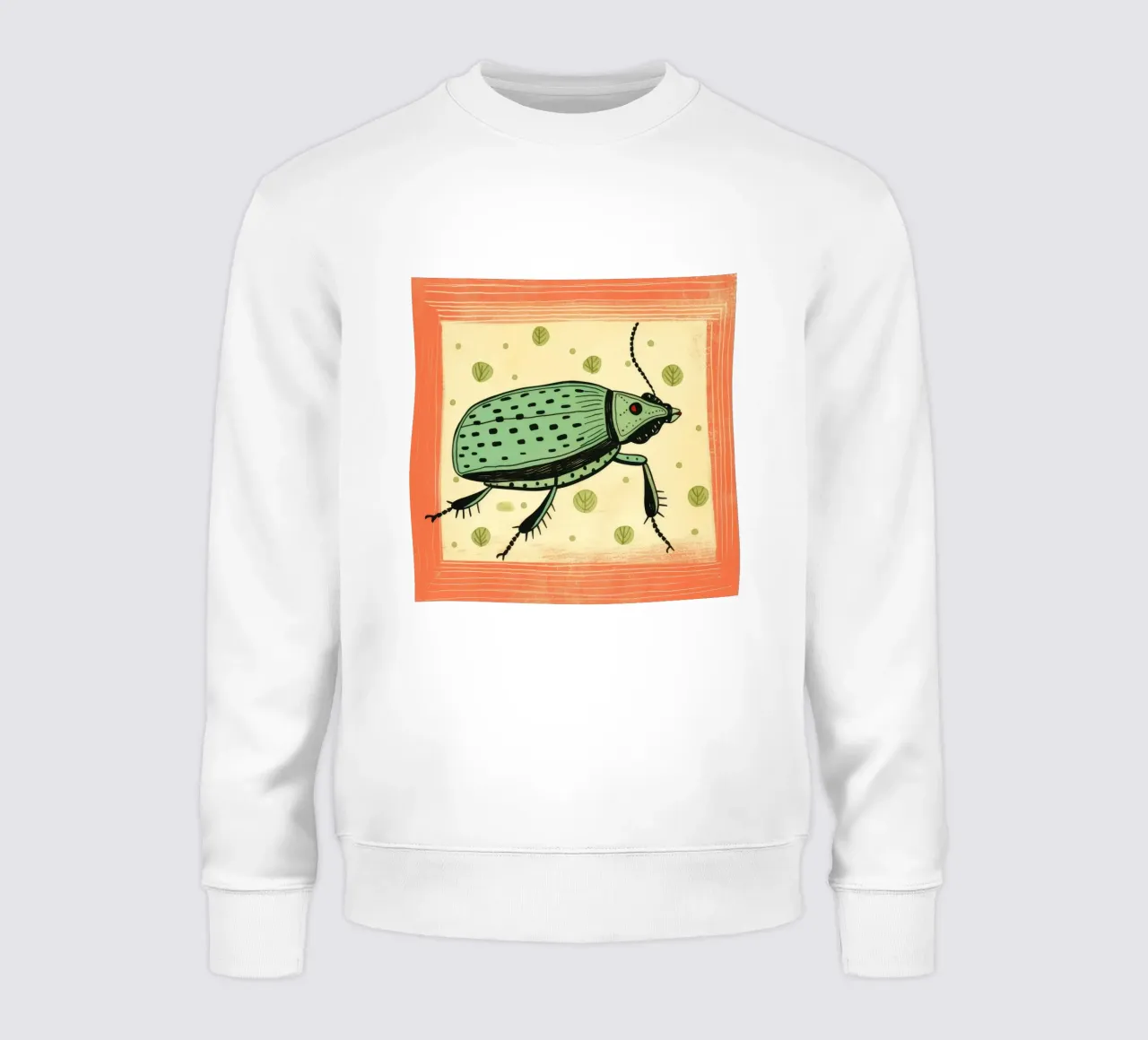 Groene kakkerlak 4 sweatshirt van Minimal Animal Art