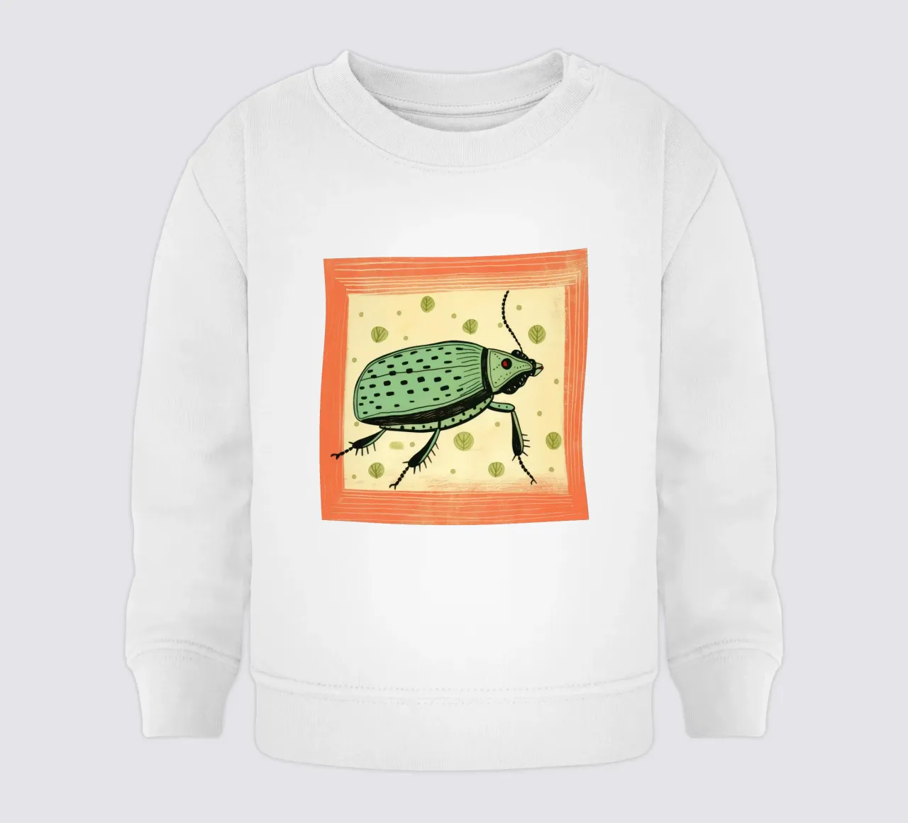 Scarafaggio verde felpa neonato da Minimal Animal Art