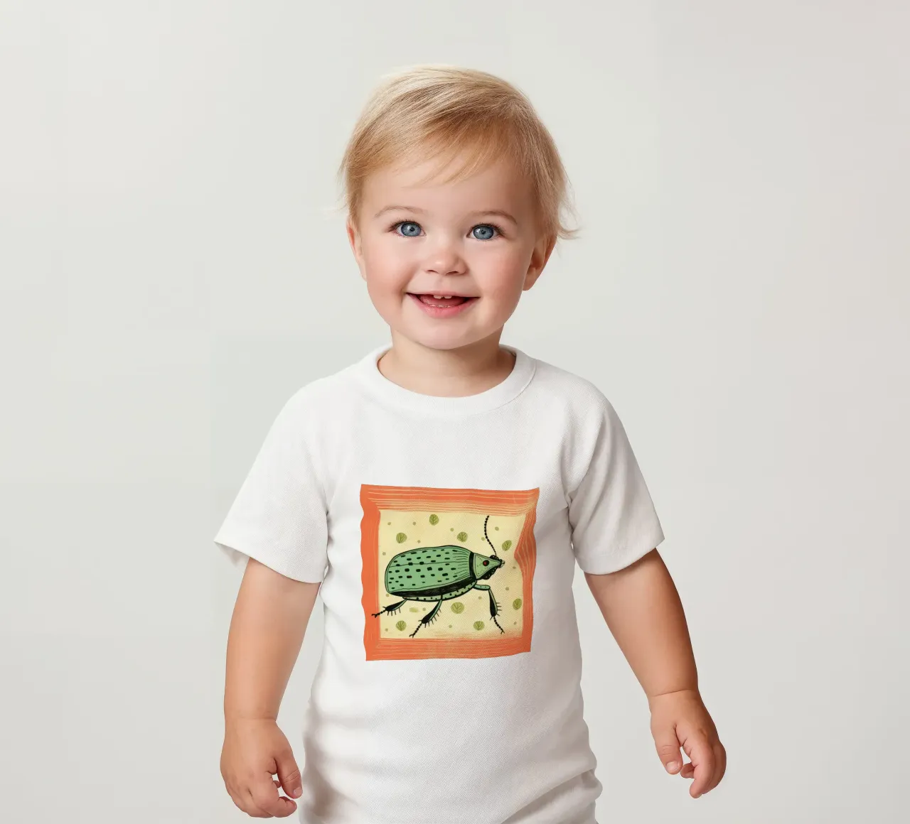 Scarafaggio verde 4 maglietta neonato da Minimal Animal Art