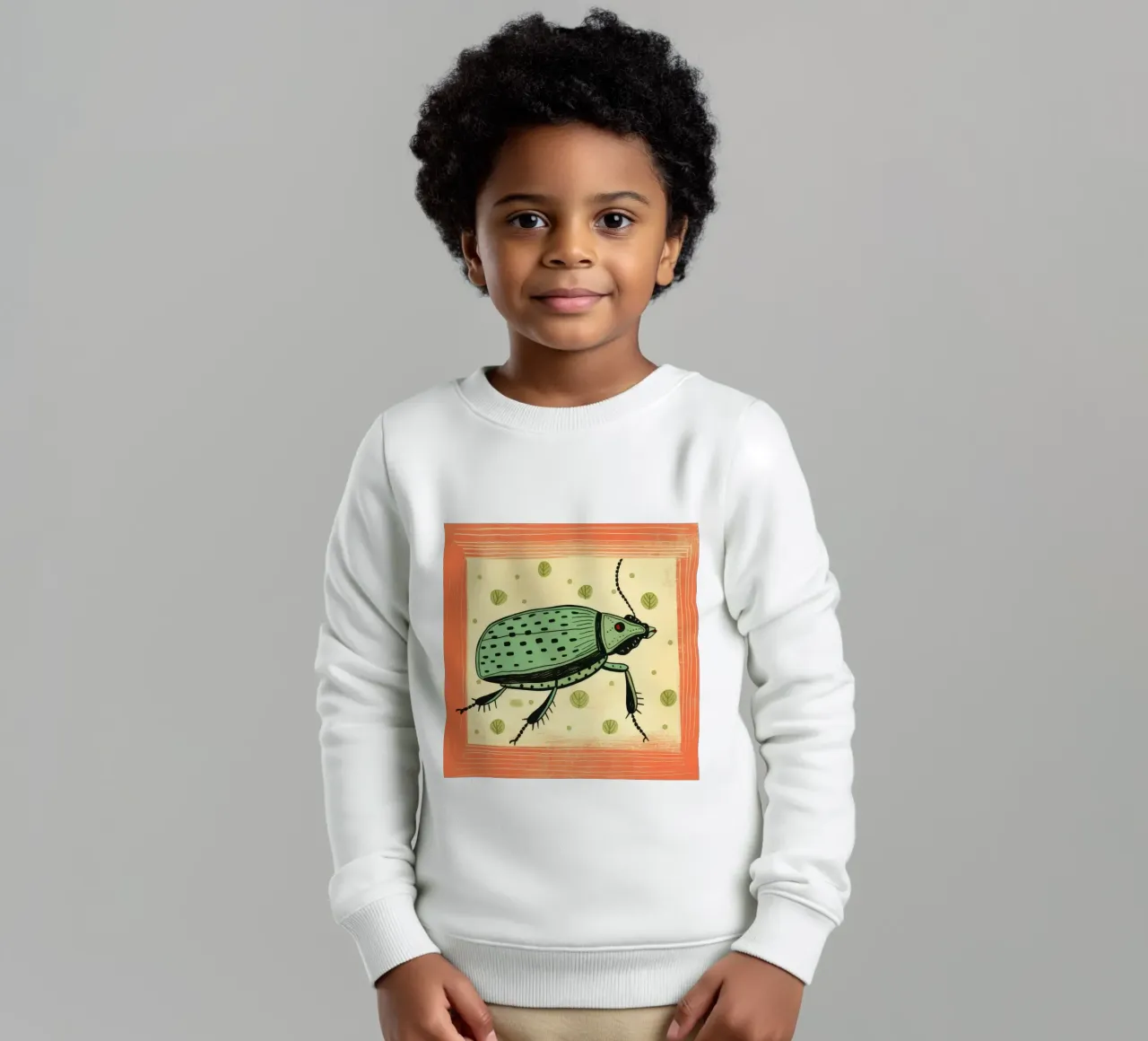 Cucaracha verde 4 sudadera para niño de Minimal Animal Art
