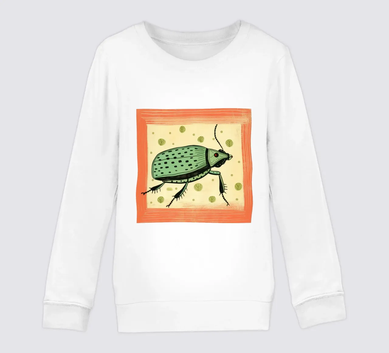 Green Cockroach 4 kids sweatshirt by Minimal Animal Art