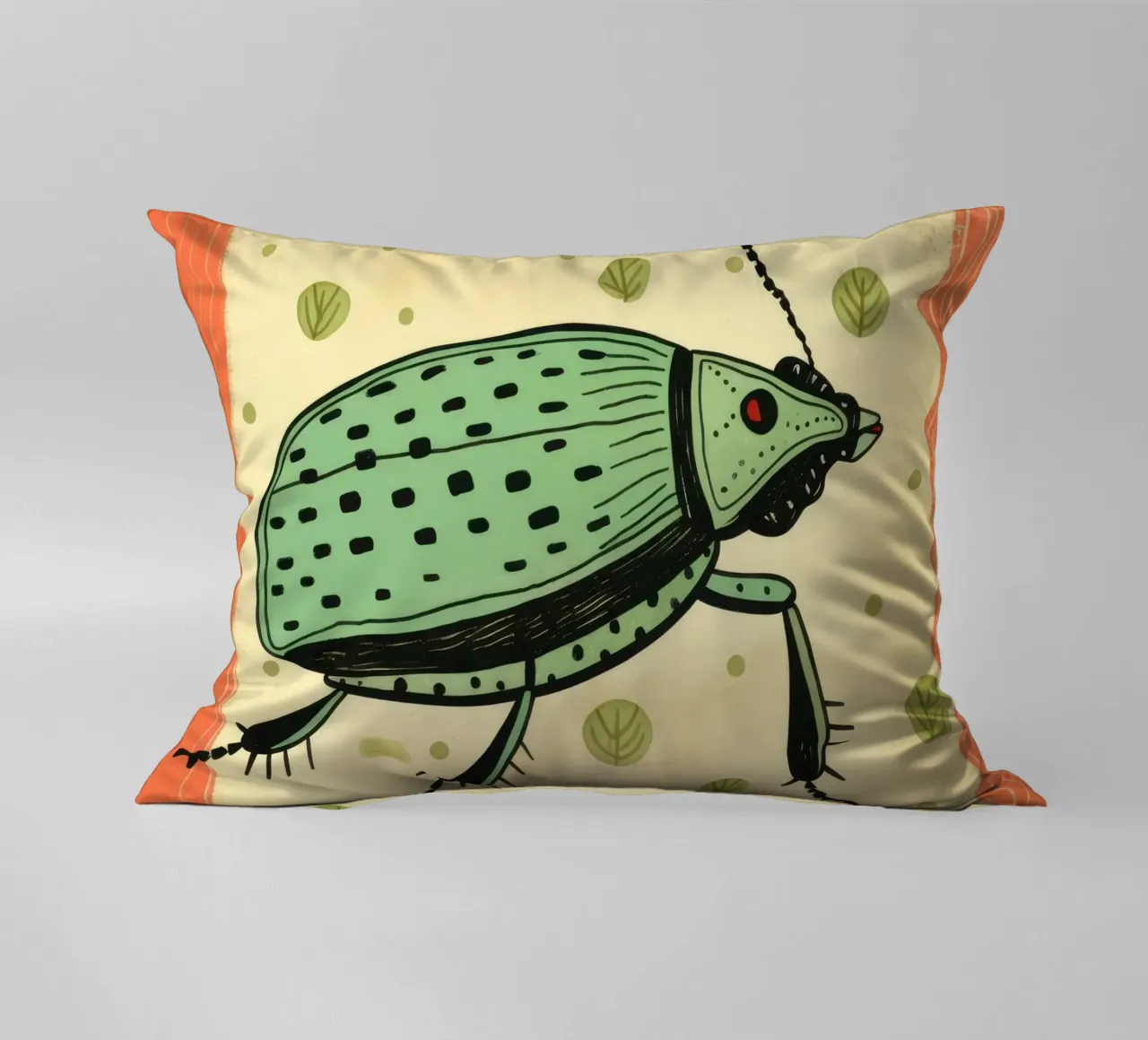 Scarafaggio verde 4 cuscino da Minimal Animal Art