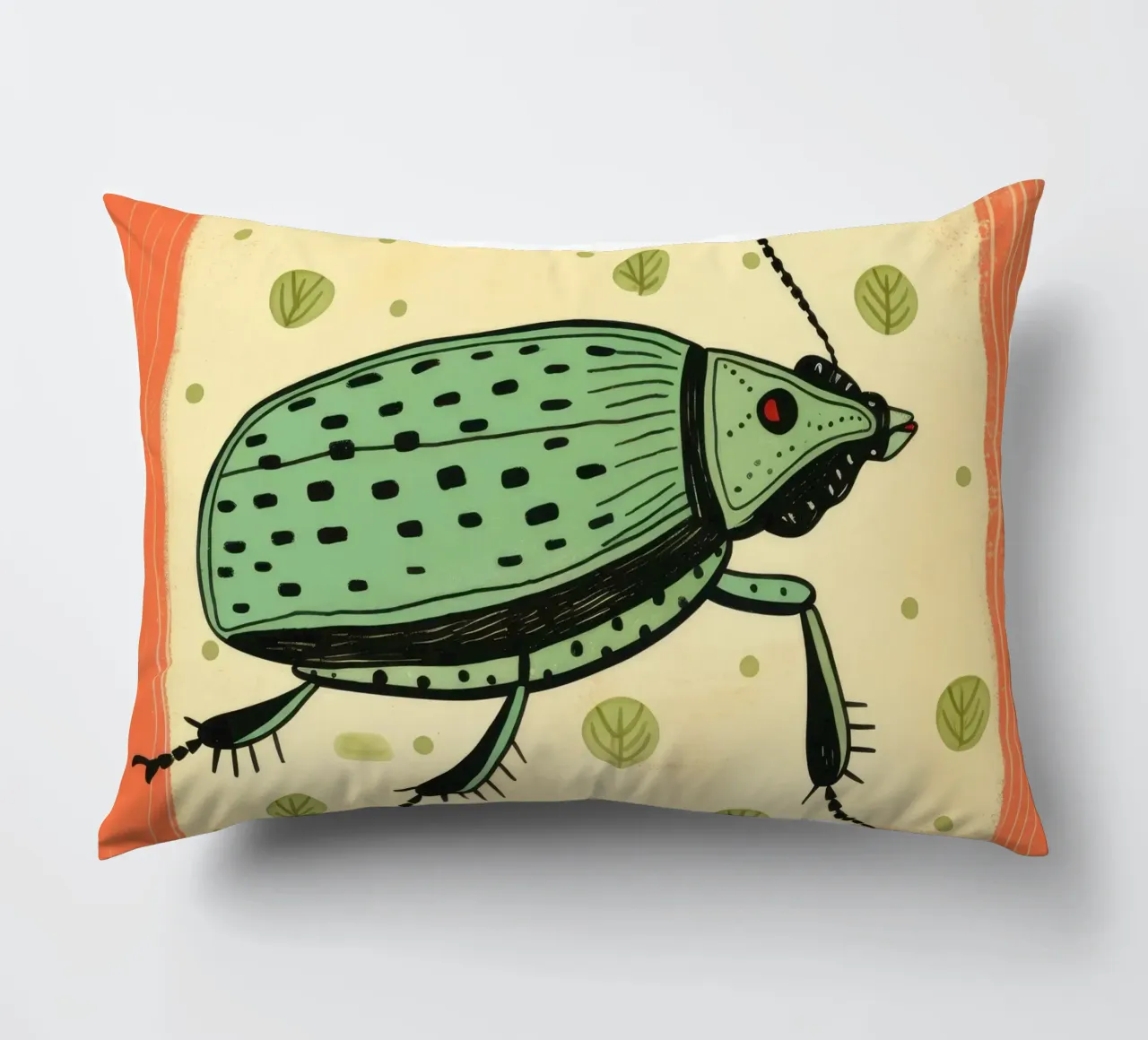 Scarafaggio verde 4 cuscino da Minimal Animal Art