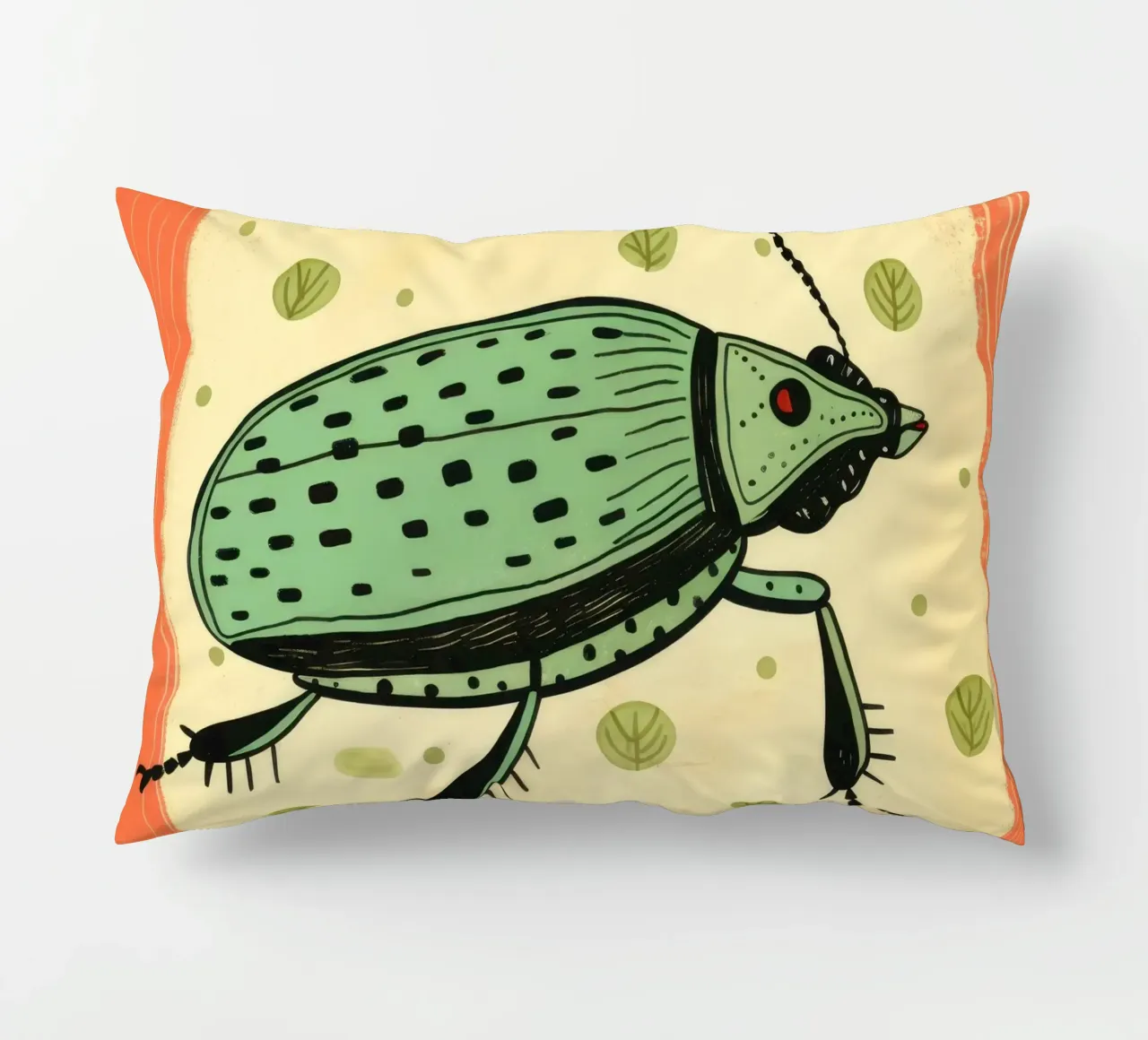 Scarafaggio verde 4 cuscino da Minimal Animal Art
