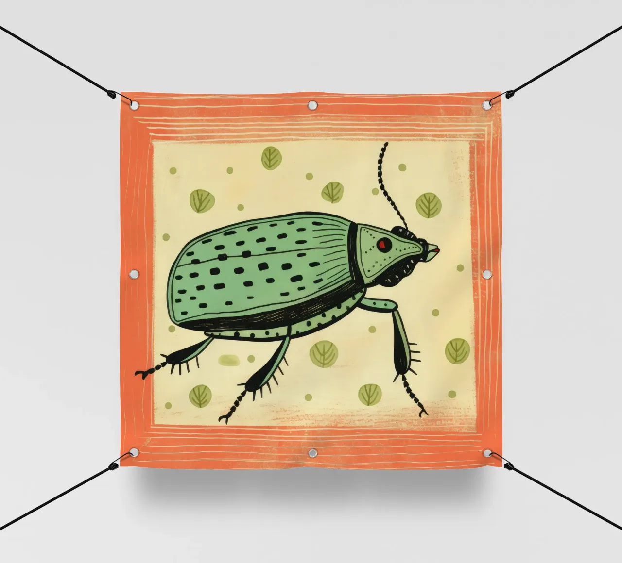 Scarafaggio verde 4 telo in pvc da Minimal Animal Art
