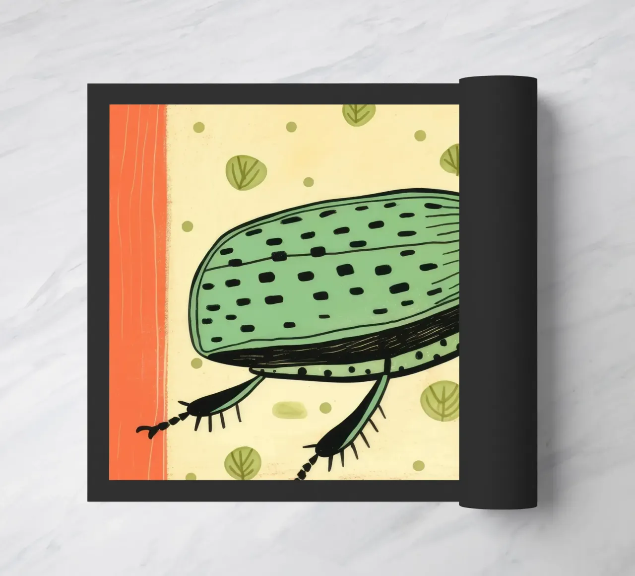 Cucaracha verde 4 felpudo de Minimal Animal Art