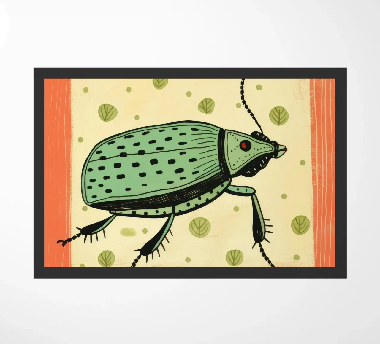 Grüne Kakerlake 4 Fußmatte von Minimal Animal Art