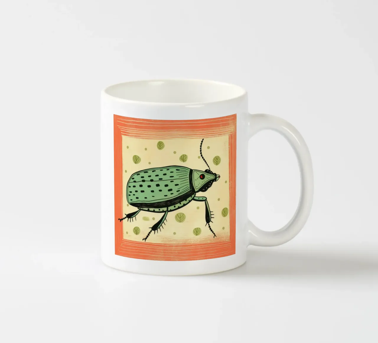 Blatte verte 4 mug en céramique de Minimal Animal Art
