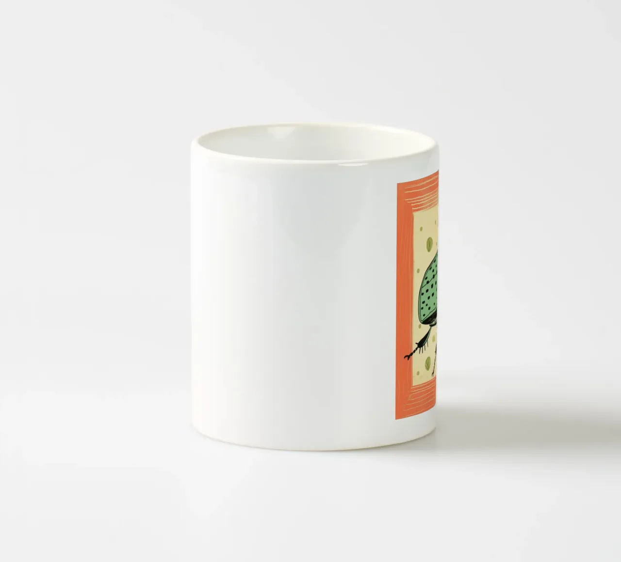 Groene kakkerlak 4 keramische mok van Minimal Animal Art
