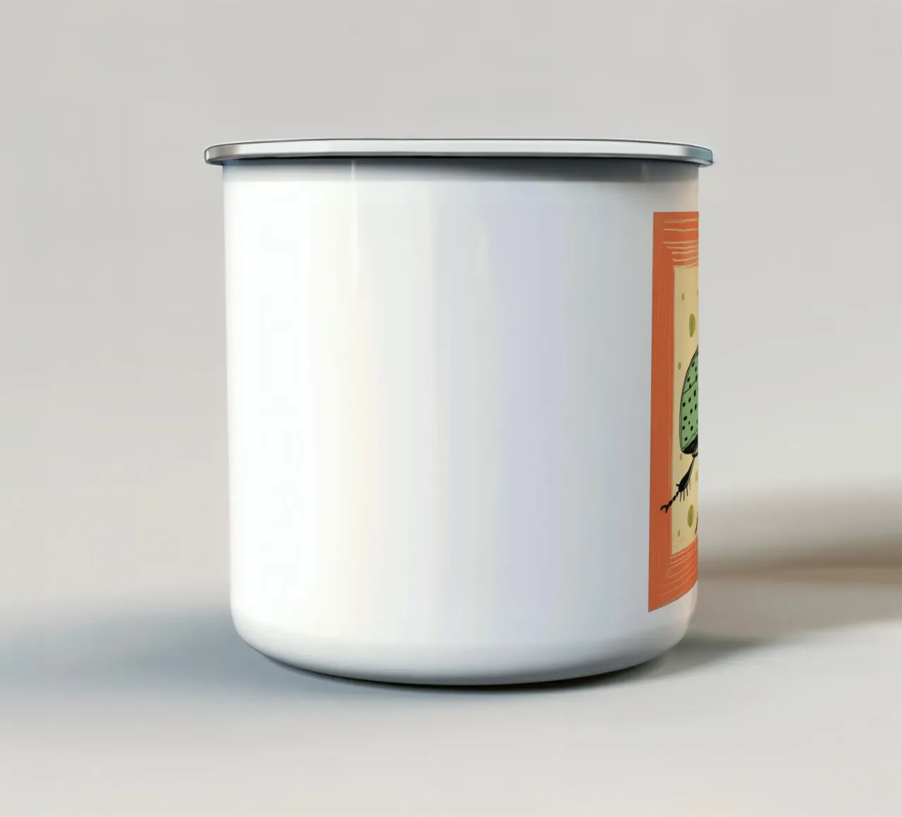 Scarafaggio verde 4 tazza in smalto da Minimal Animal Art