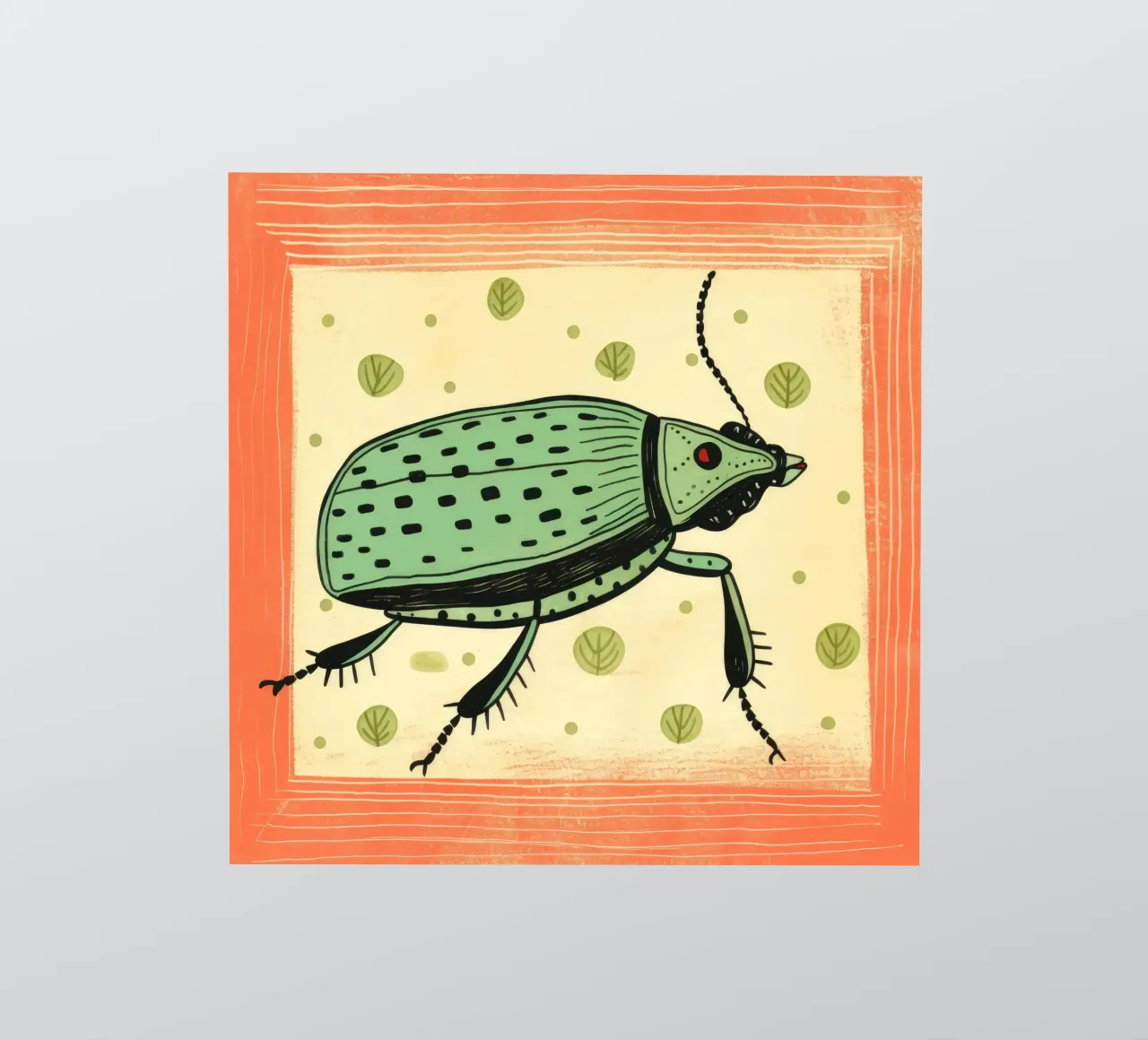 Green Cockroach 4 sticker by Minimal Animal Art