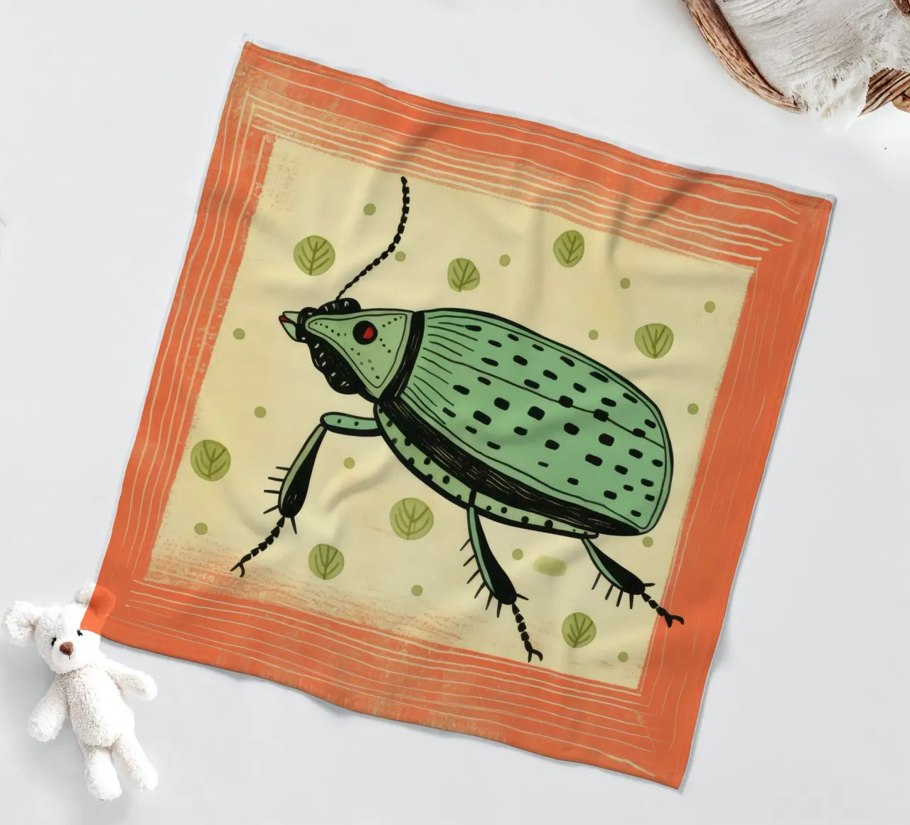 Scarafaggio verde 4 coperta in pile da Minimal Animal Art