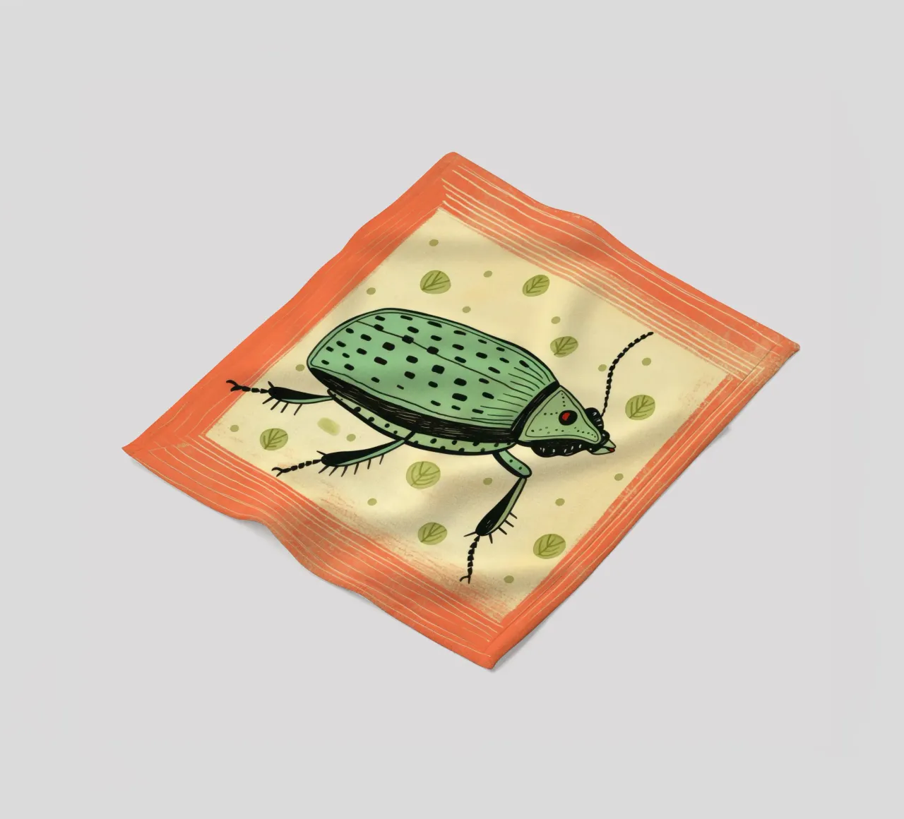 Scarafaggio verde 4 coperta in pile da Minimal Animal Art