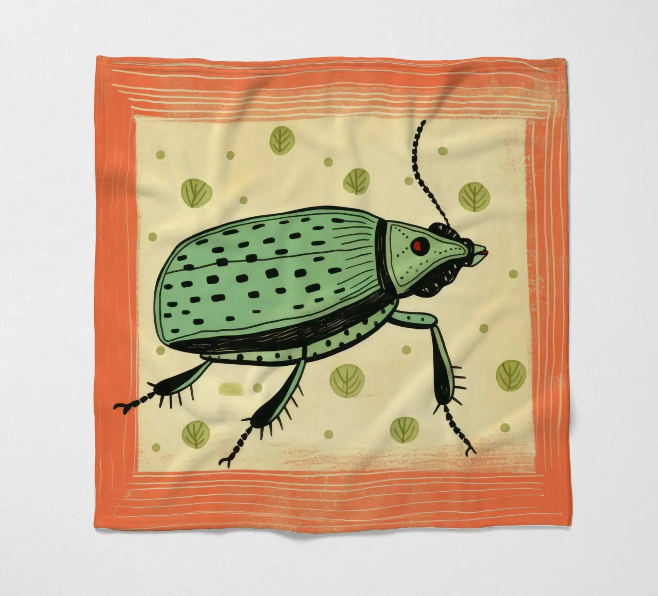 Scarafaggio verde 4 coperta in pile da Minimal Animal Art