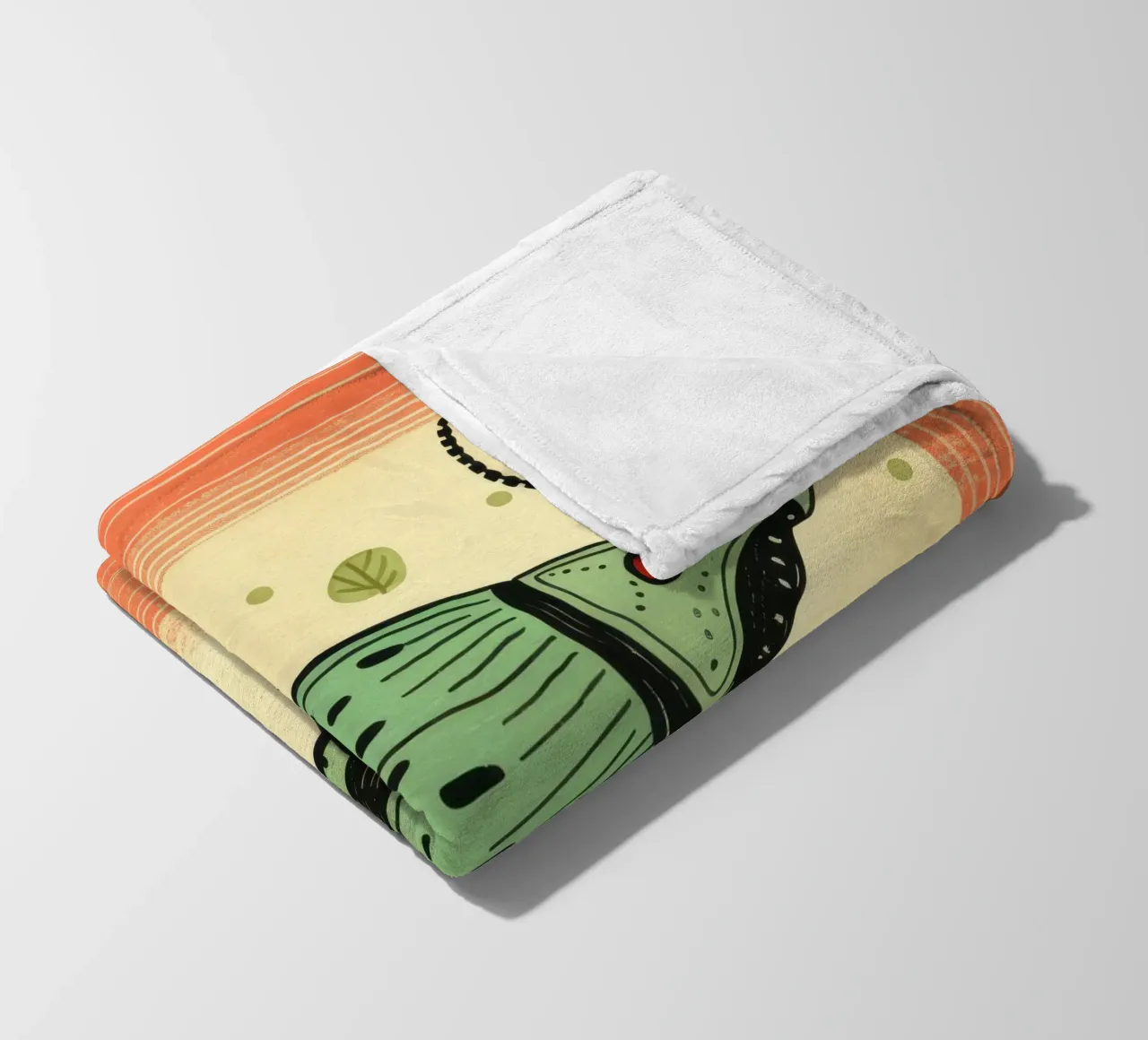 Scarafaggio verde 4 coperta in pile da Minimal Animal Art