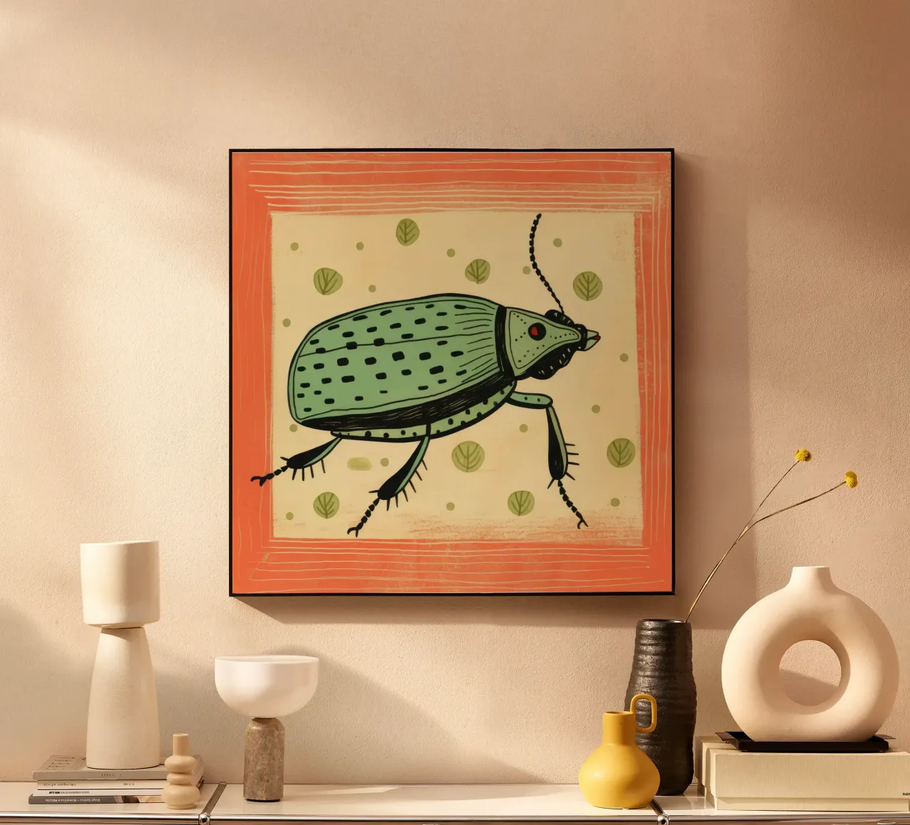 Scarafaggio verde 4 plexiglass da Minimal Animal Art