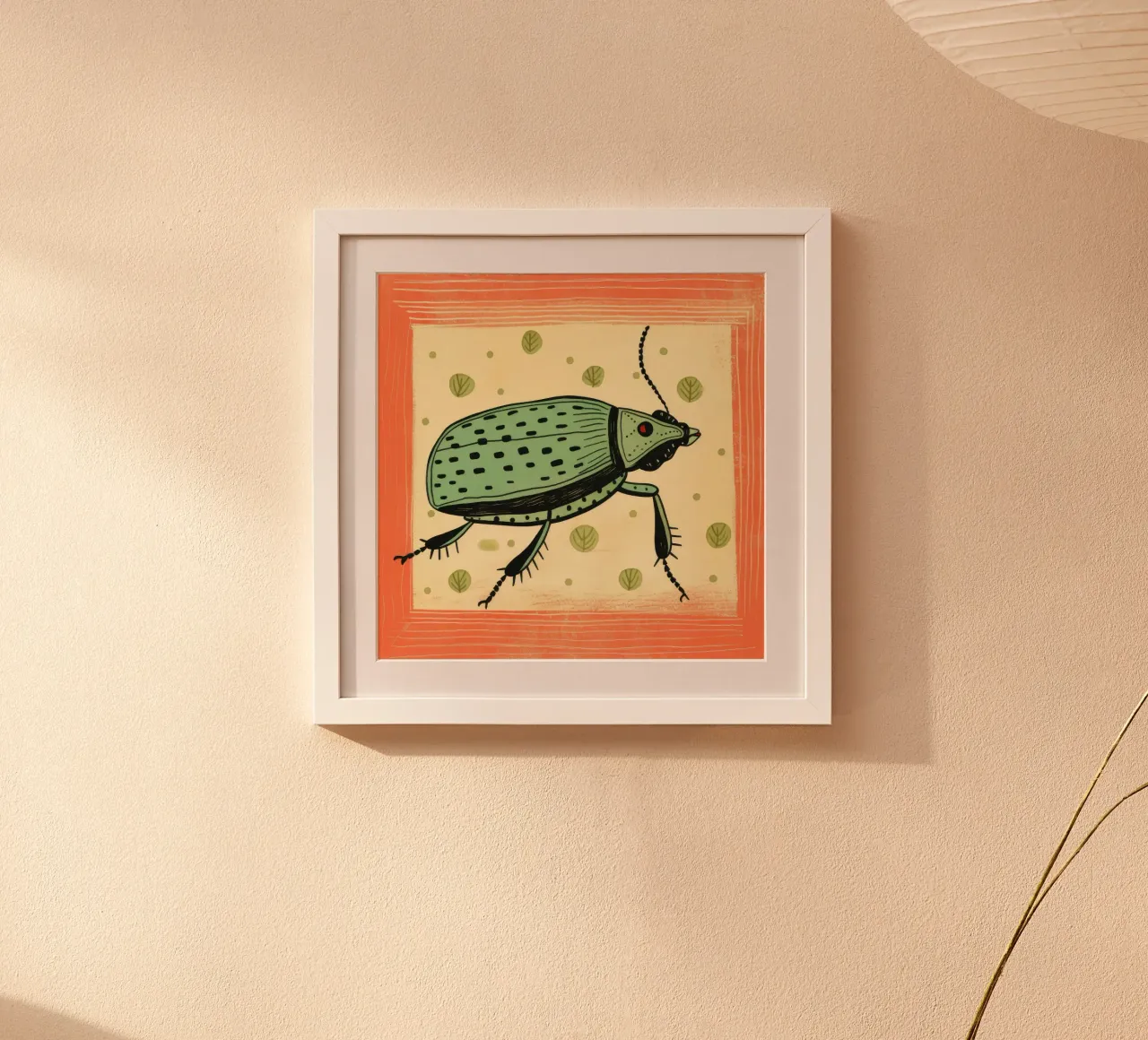 Grüne Kakerlake 4 Poster von Minimal Animal Art
