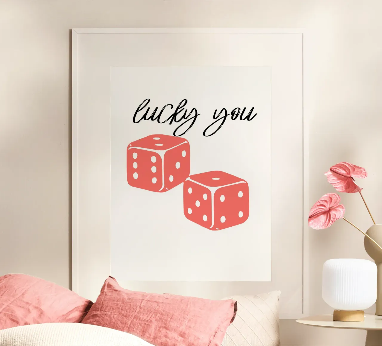 lucky you poster con telaio in alluminio da ramosashop