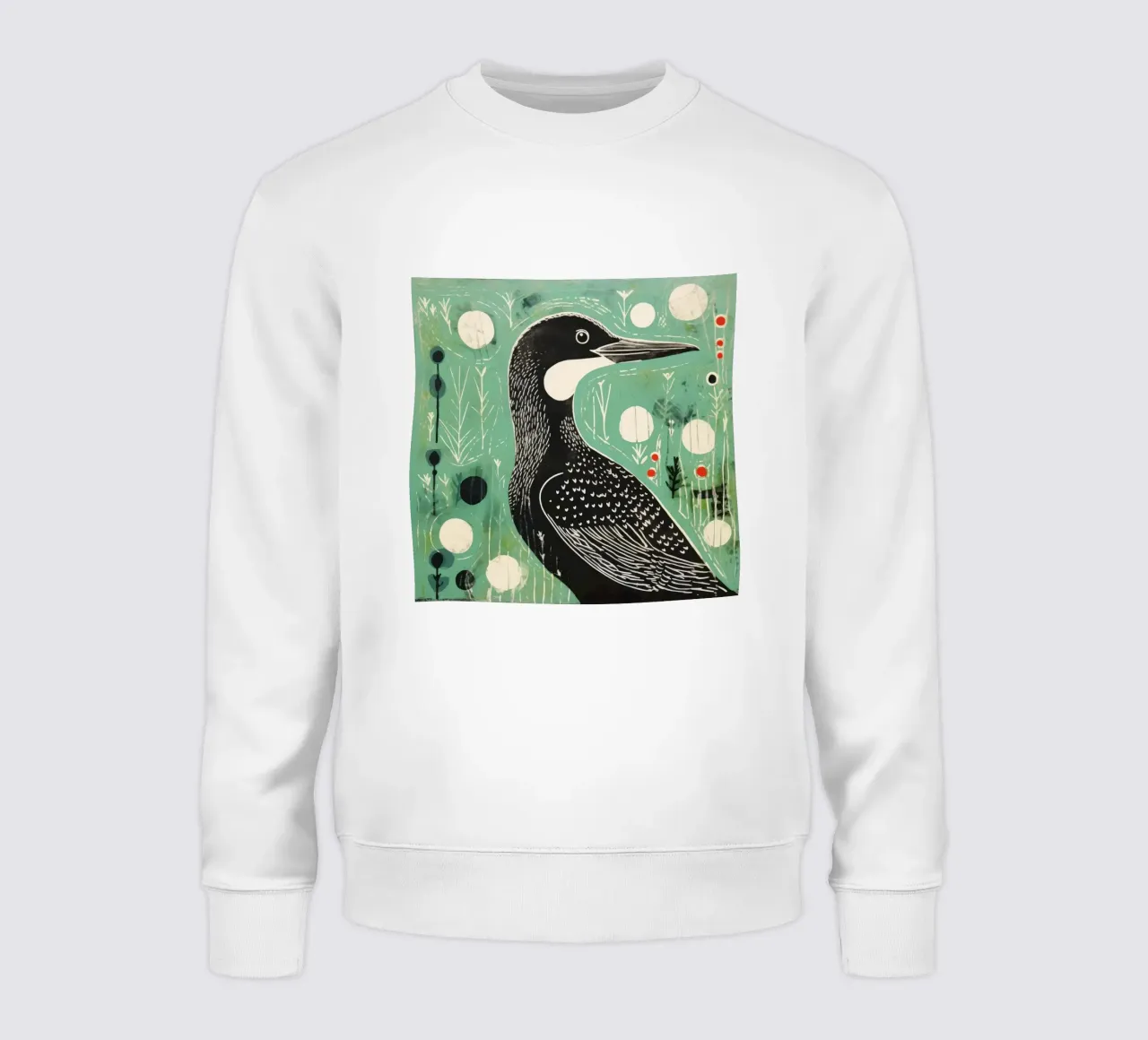 Groene aalscholver sweatshirt van Minimal Animal Art