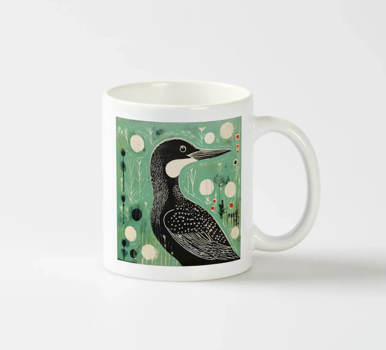 Cormorano verde 1 tazza in ceramica da Minimal Animal Art