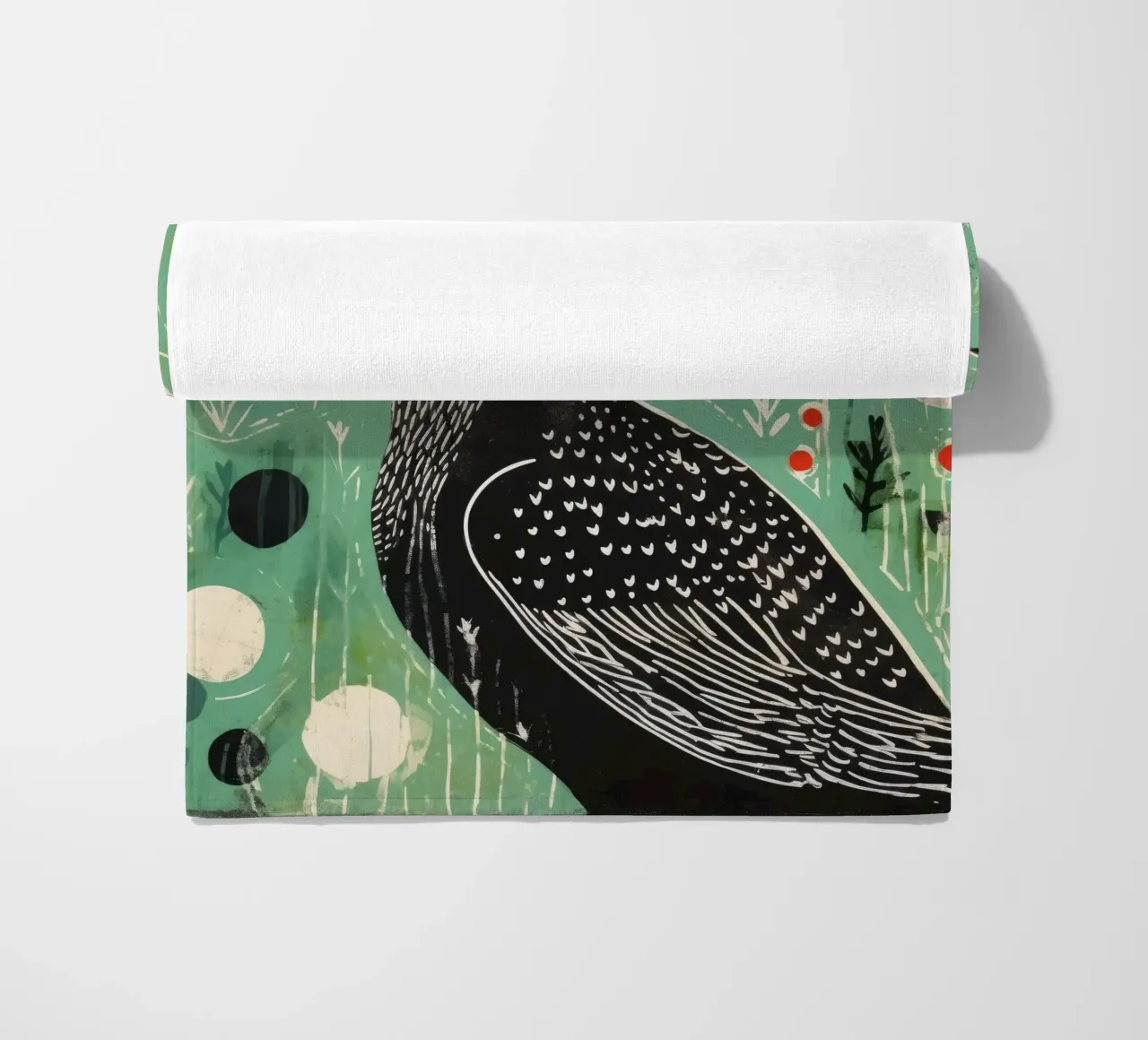Cormorano verde 1 telo mare da Minimal Animal Art